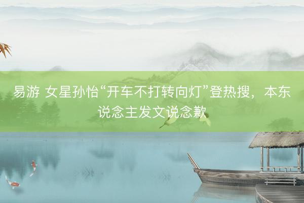 易游 女星孙怡“开车不打转向灯”登热搜，本东说念主发文说念歉